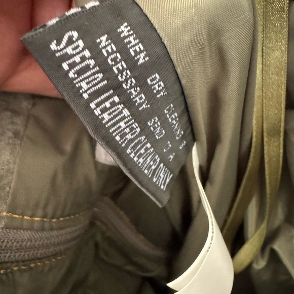 Vintage Wilsons Leather Suede Leather Mini Dress Size SM Green 90s Biker Bodycon - Picture 7 of 16